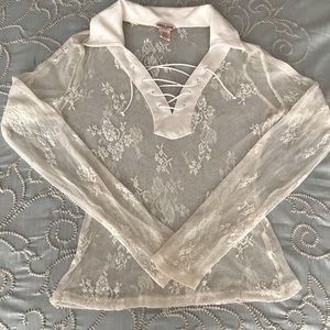 Guess white sheer top